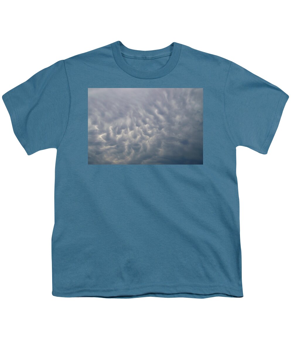 Iowa Youth T-Shirt featuring the mixed media Iowa August Clouds 01 by Thomas Woolworth