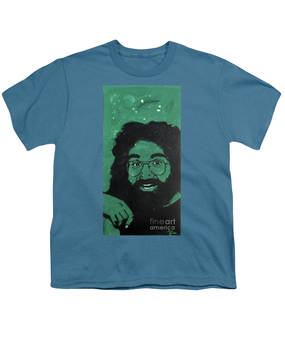 Grateful Dead Youth T-Shirt featuring the painting Jerry by Sara Becker
