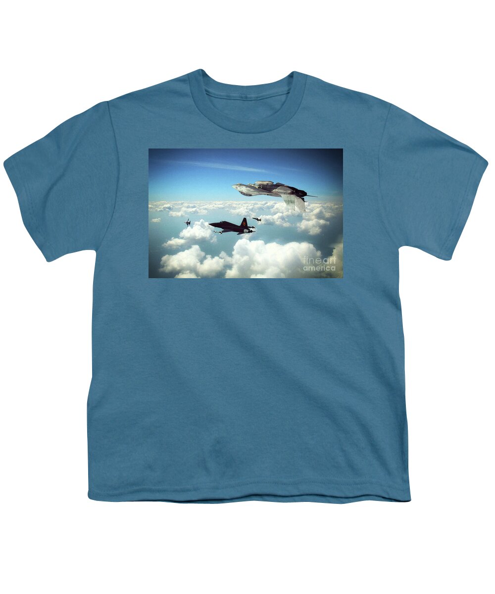 F-14 Tomcat Youth T-Shirt featuring the digital art Keeping Up Foreign Relations by Airpower Art