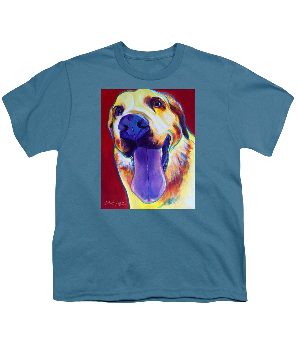 Labrador Youth T-Shirt featuring the painting Lab - Mozart by Dawg Painter