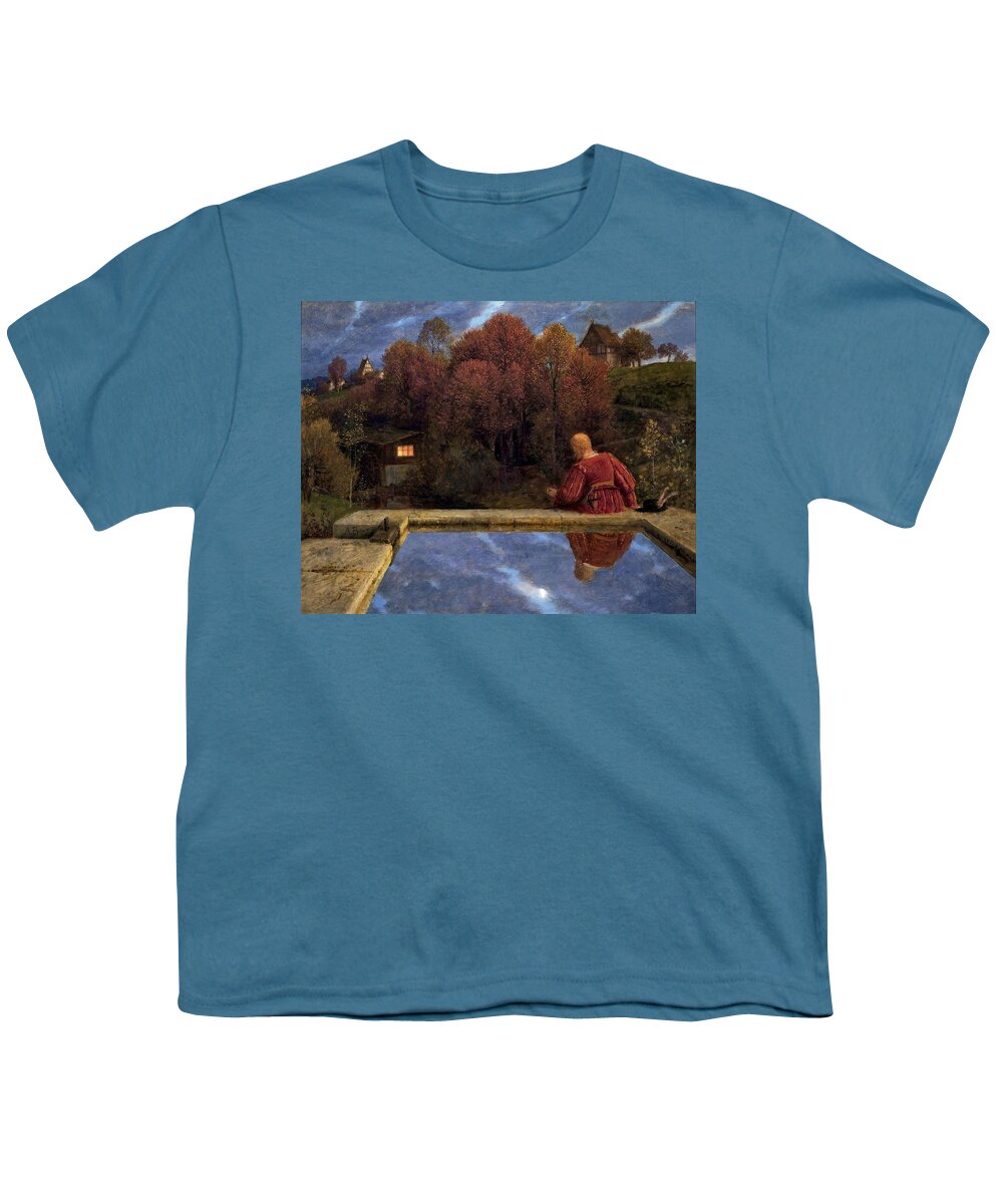 Arnold Bocklin Youth T-Shirt featuring the painting Landscape by Arnold Bocklin