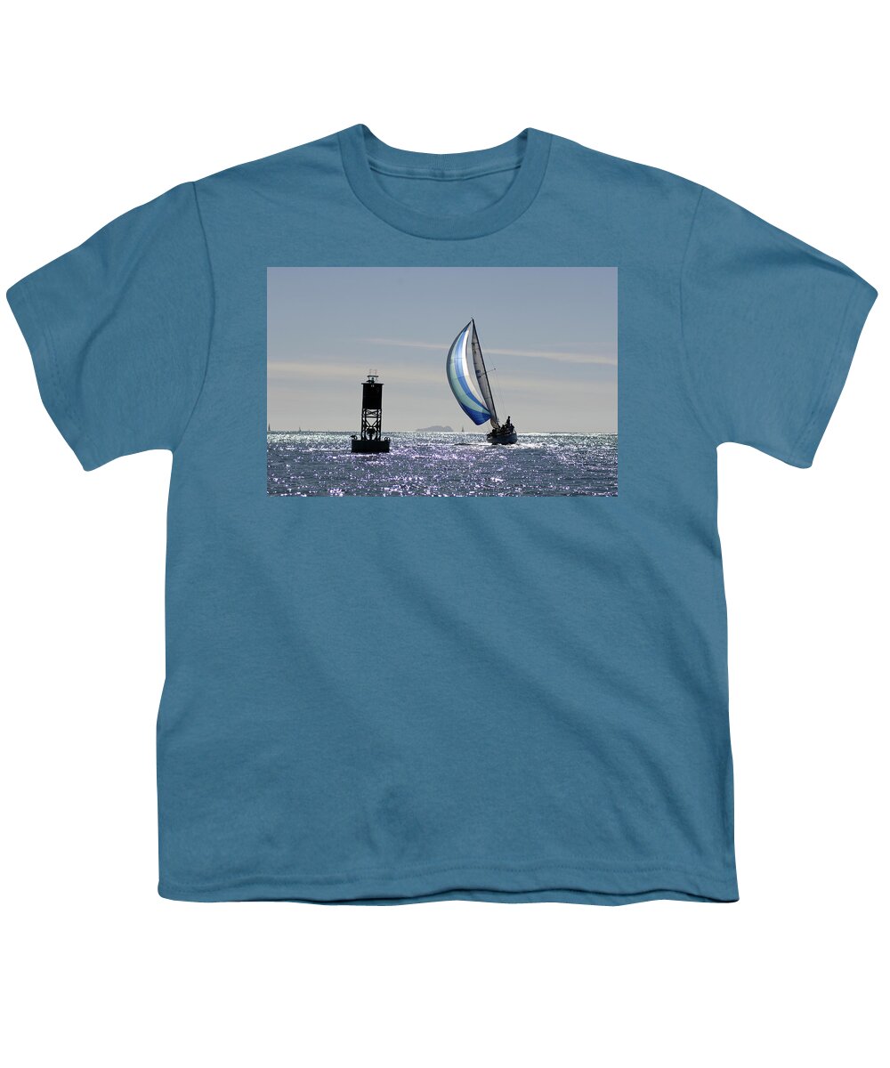 David J. Shuler Youth T-Shirt featuring the photograph Late afternoon Sail by David Shuler
