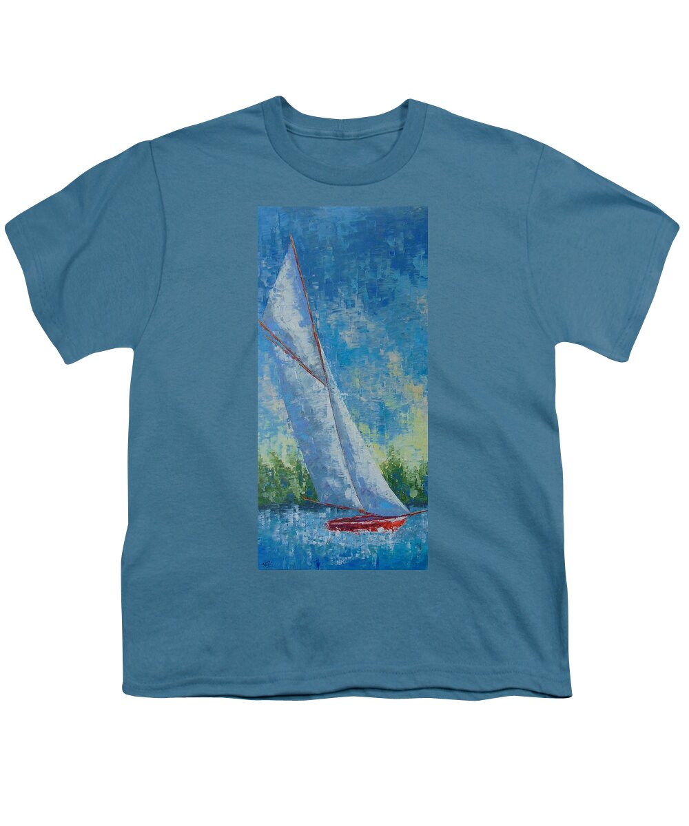 Provence Youth T-Shirt featuring the painting Le voilier de Provence by Frederic Payet