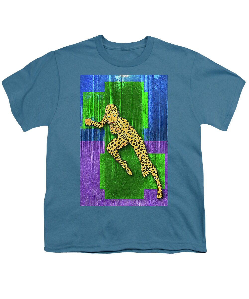 Surreal Youth T-Shirt featuring the digital art Leopard Woman by John Haldane