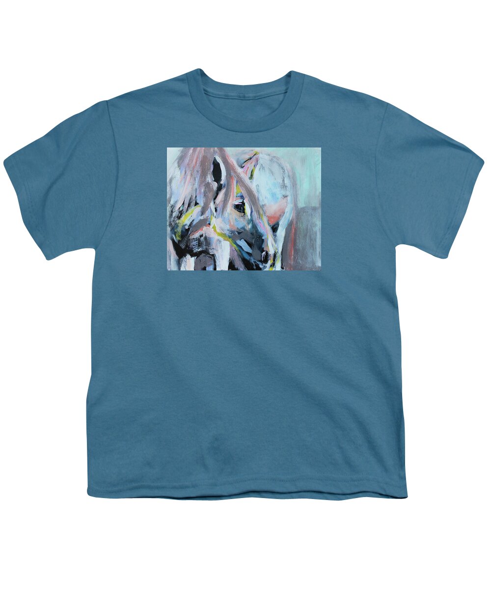Horse Youth T-Shirt featuring the painting Listen by Claudia Schoen