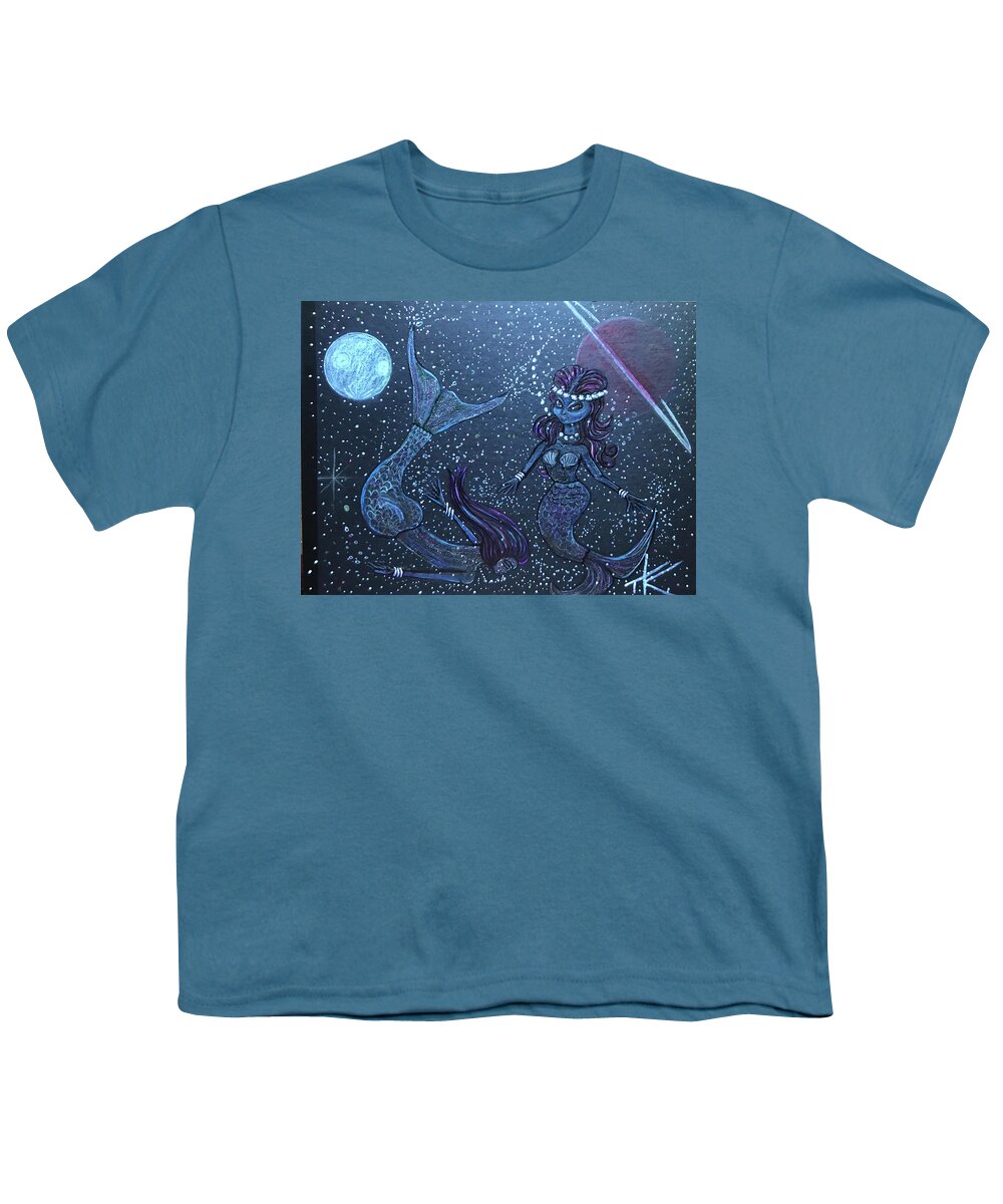 Alien Art Youth T-Shirt featuring the painting Mermaliens by Similar Alien