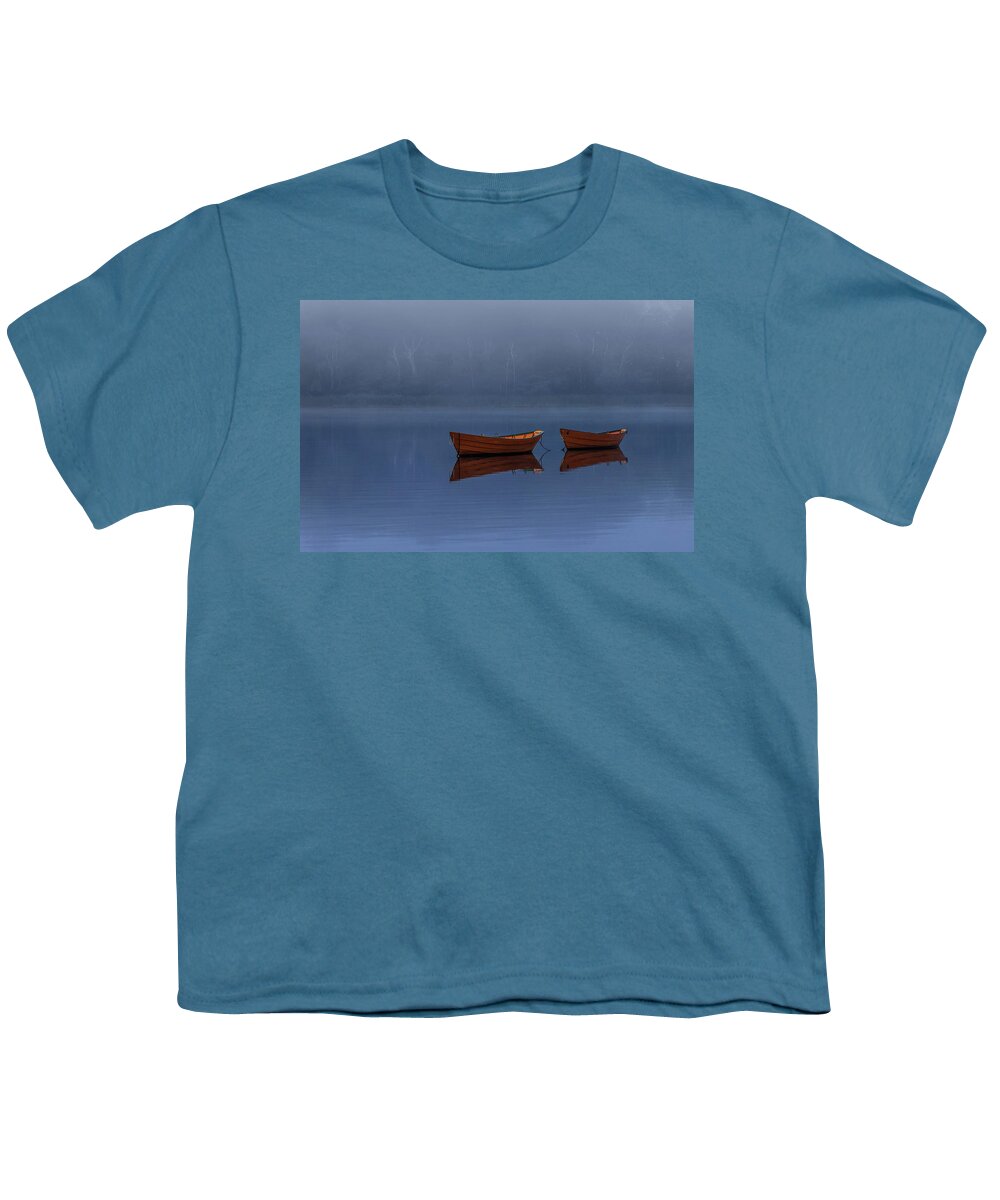 Boats Youth T-Shirt featuring the photograph Mists of Time by Rob Davies