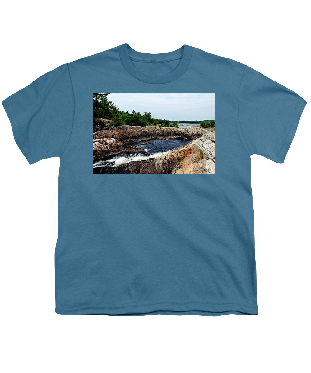 Waterfall Youth T-Shirt featuring the photograph Moon Landscape by Debbie Oppermann