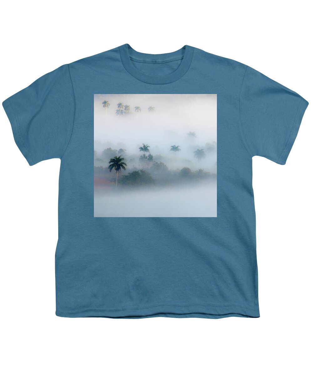 Cuba Youth T-Shirt featuring the photograph Morning Fog, Vinales Valley by Marla Craven