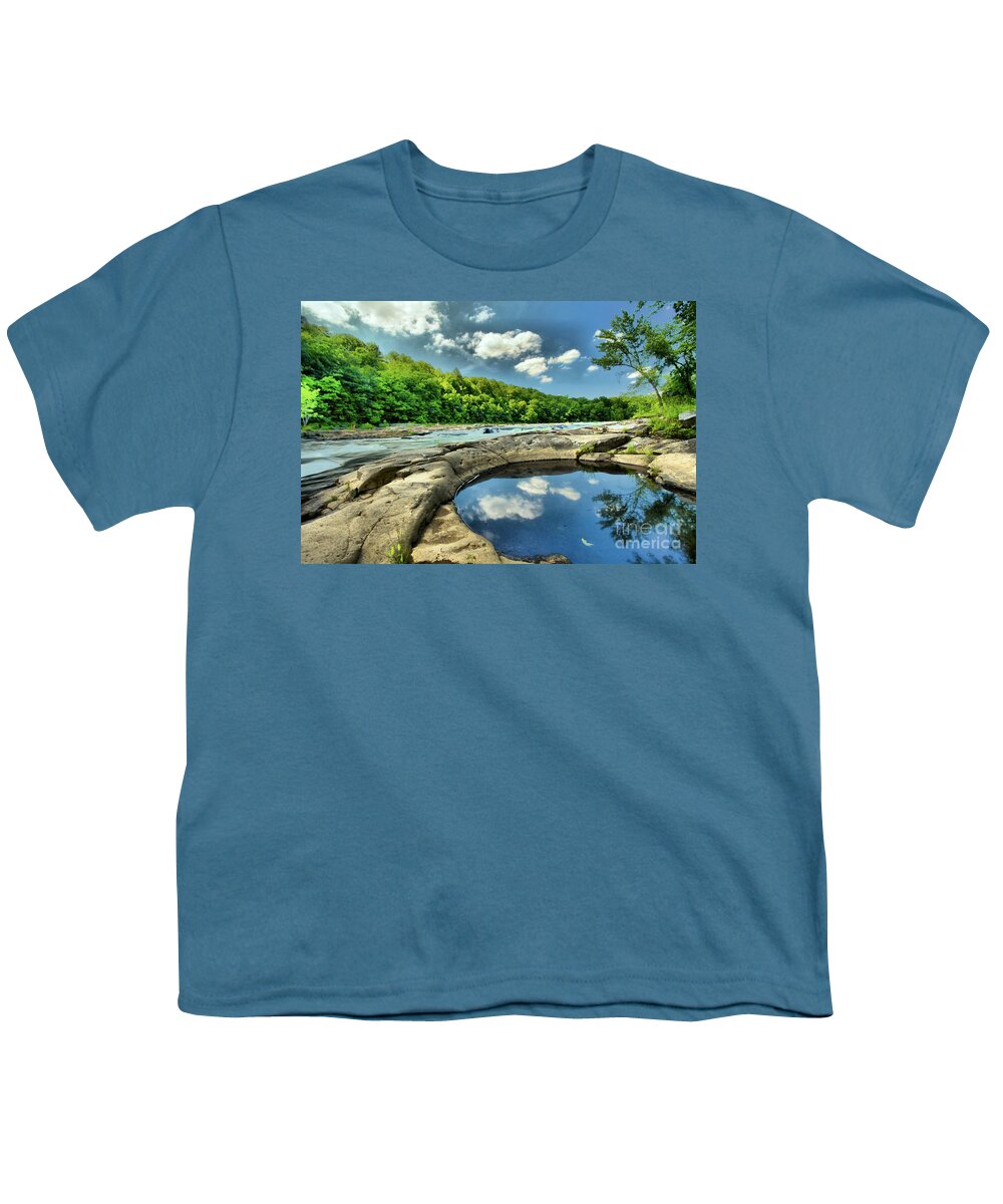 Youghiogheny River Youth T-Shirt featuring the photograph Natural Swimming Pool by Adam Jewell