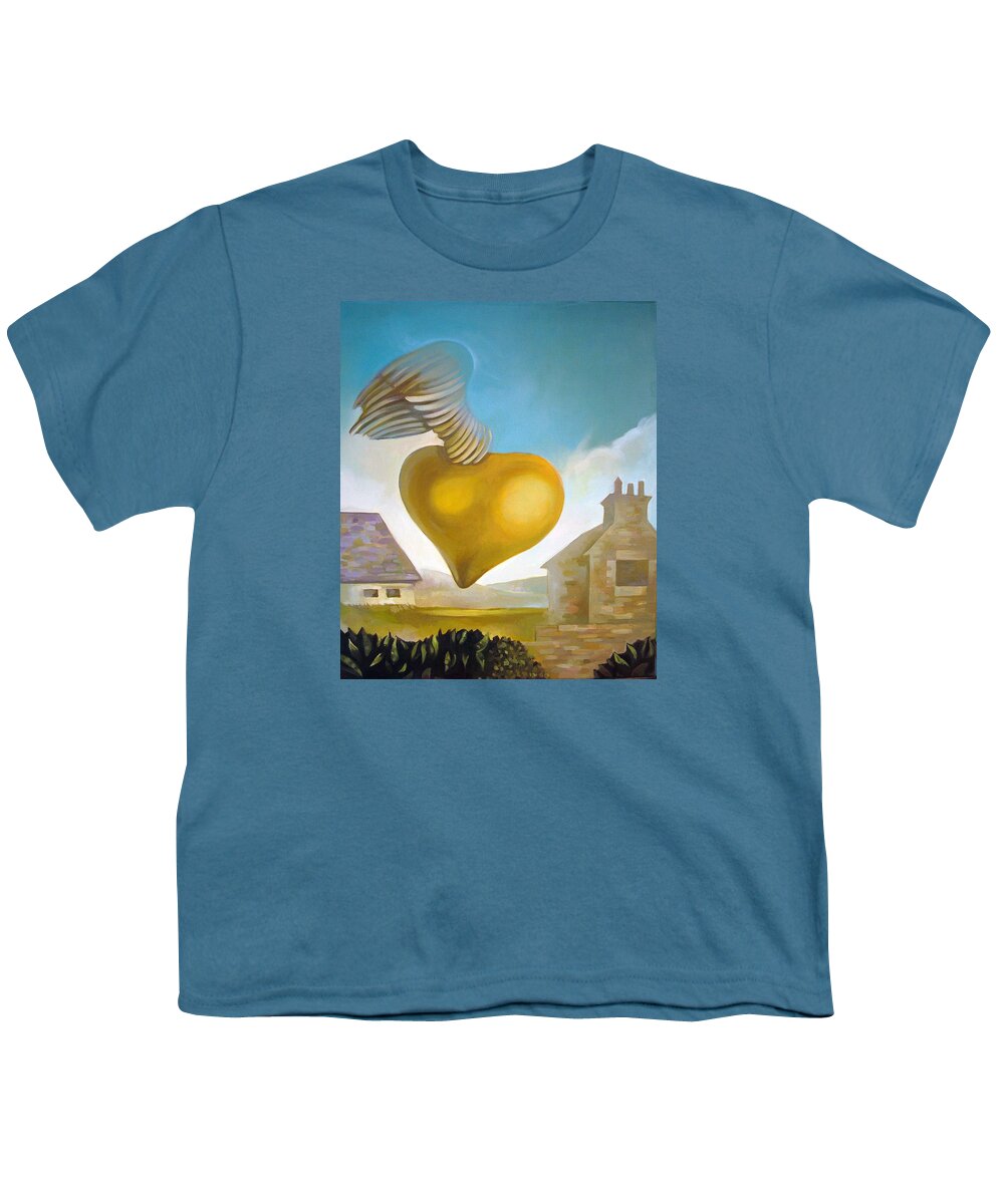 Wings Youth T-Shirt featuring the painting Norman Heart by Filip Mihail