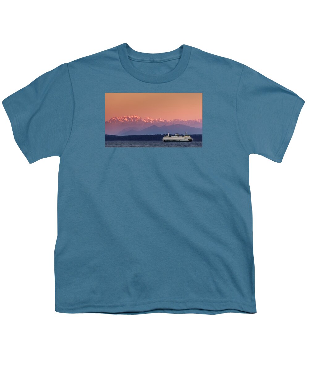 Ferry Youth T-Shirt featuring the photograph Olympic Journey by Dan Mihai