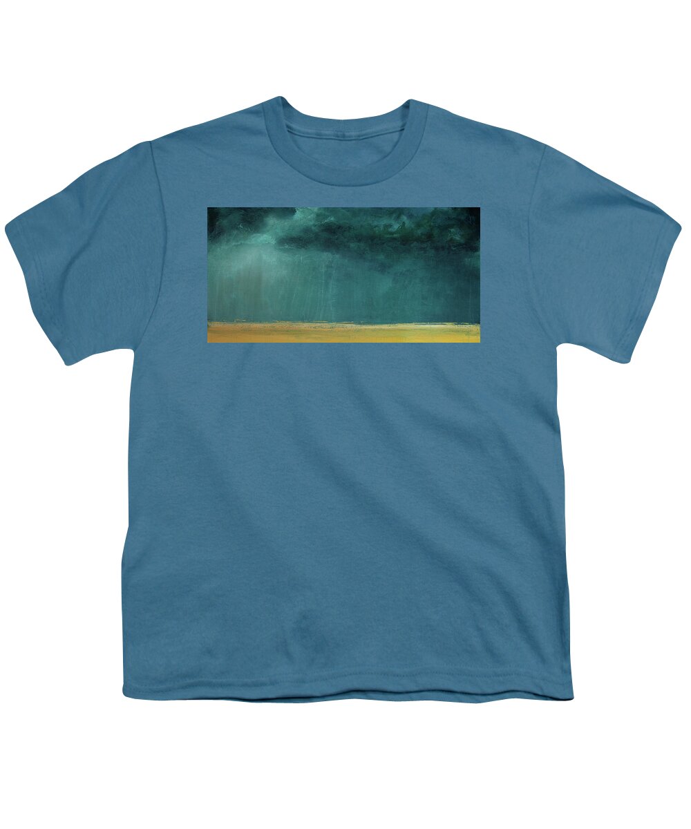 Derek Kaplan Art Youth T-Shirt featuring the painting Opt.41.16 Storm by Derek Kaplan