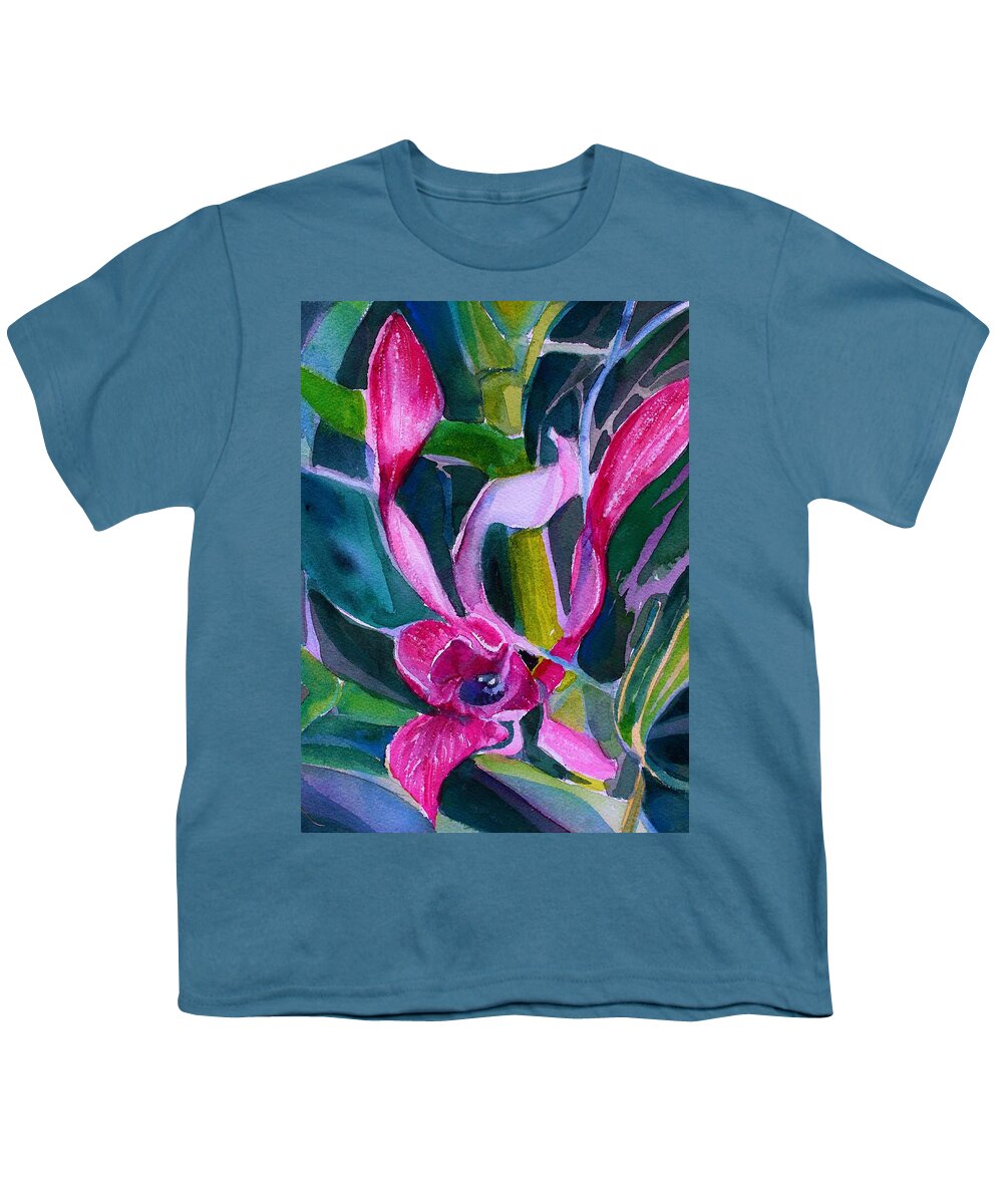 Orchid Youth T-Shirt featuring the painting Orchid Pinks by Mindy Newman