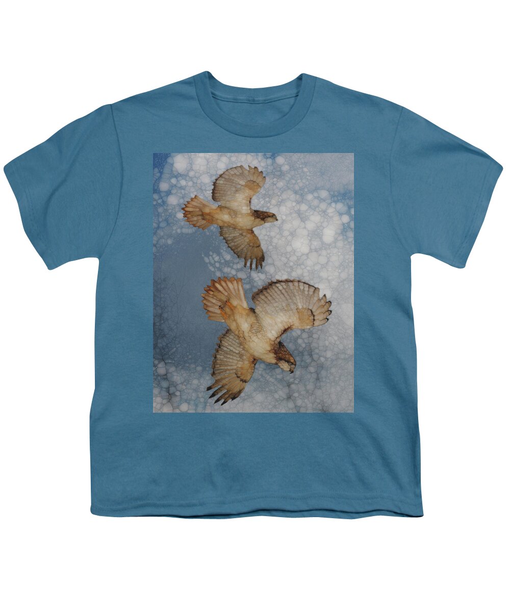 Digital Youth T-Shirt featuring the painting Pair In Flight by Jack Zulli