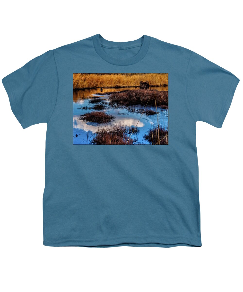 Landscape Youth T-Shirt featuring the photograph Pineland Cloud Reflections by Louis Dallara
