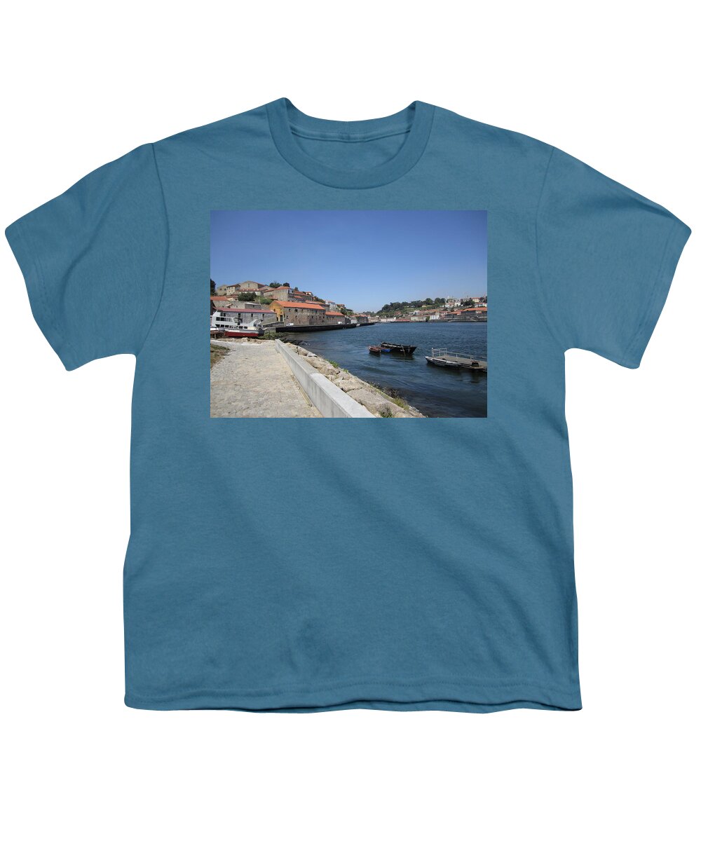 Porto Youth T-Shirt featuring the photograph Porto Boat House Portugal by John Shiron