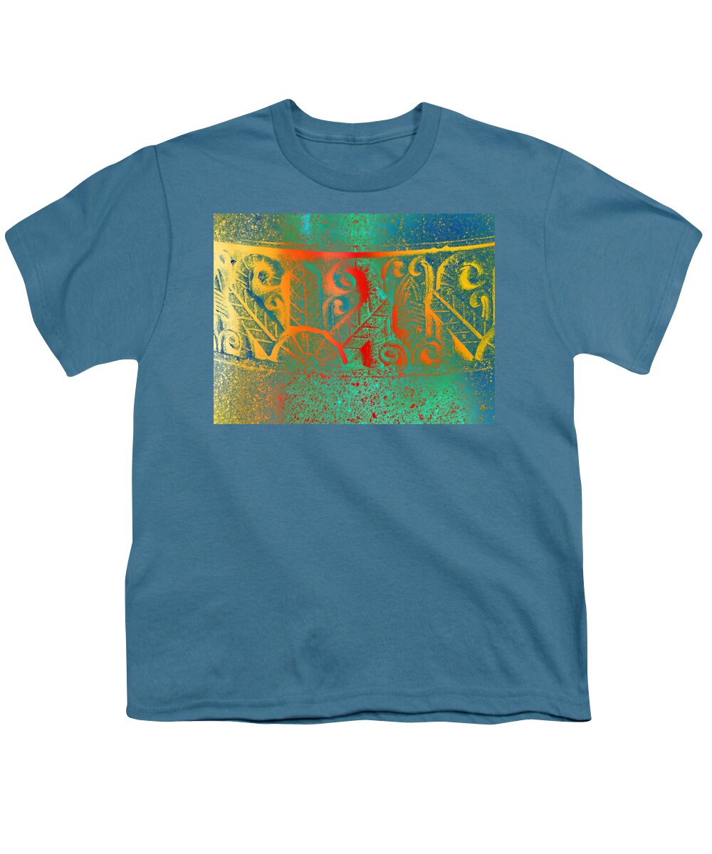 Abstract Youth T-Shirt featuring the photograph Pottery on the Street by Lenore Senior
