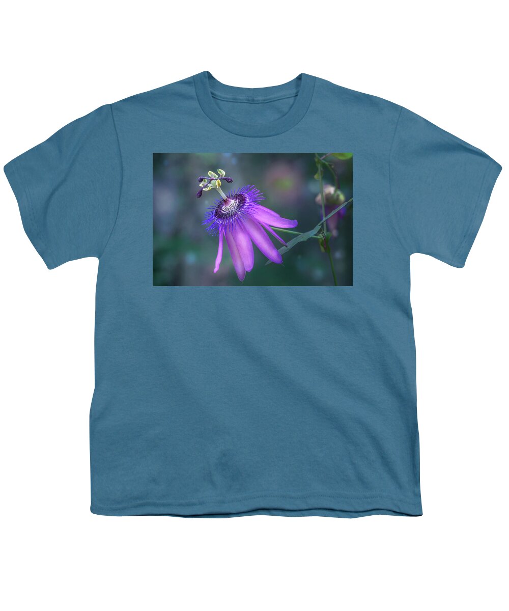 Flower Youth T-Shirt featuring the photograph Purple Passion Flower by Tim Abeln