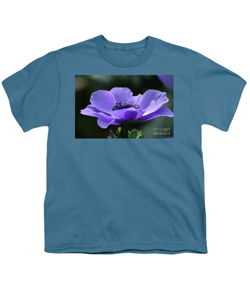 Flowers Youth T-Shirt featuring the photograph Purple Poppy Mona Lisa by Cindy Manero