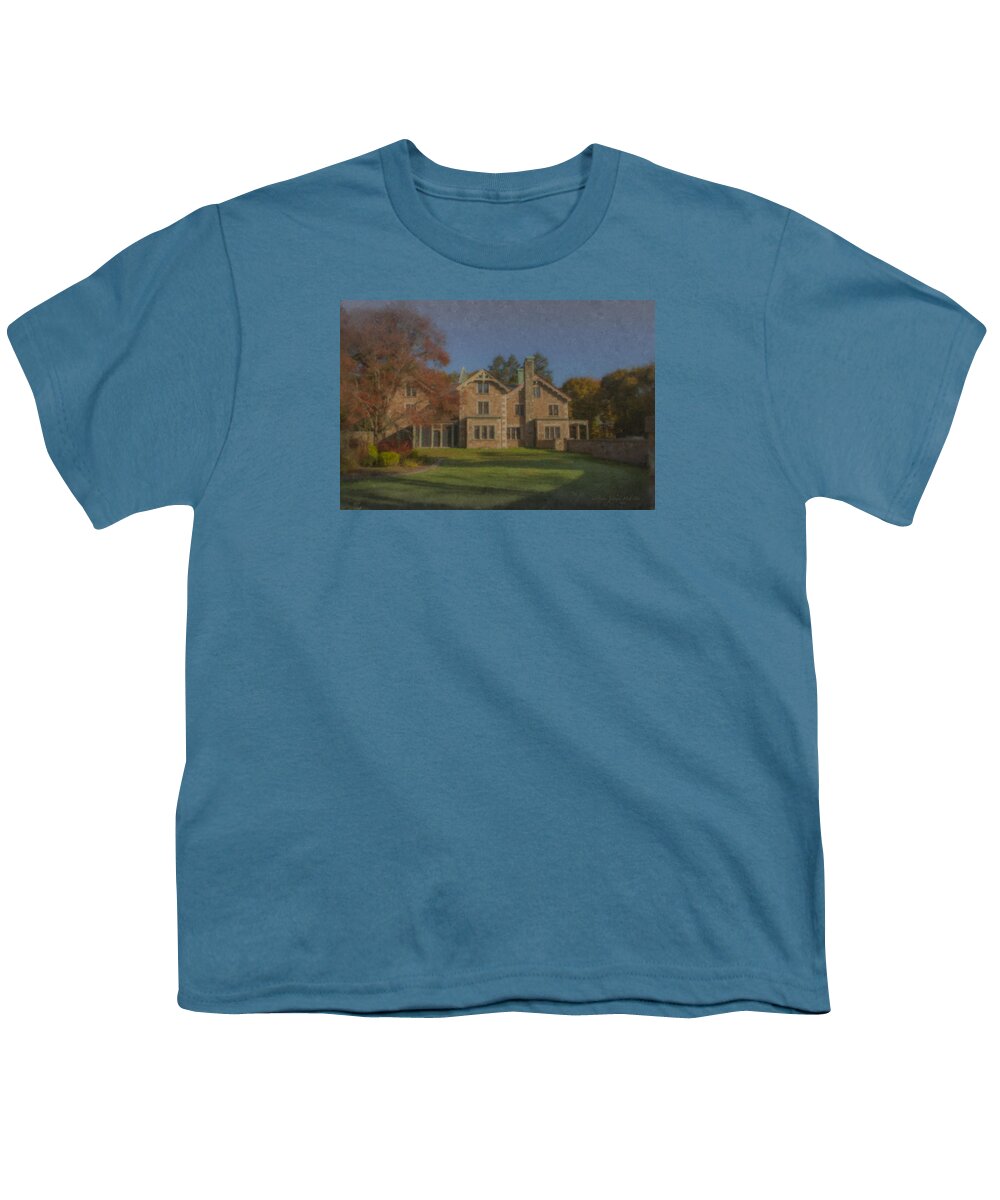 Quest House Youth T-Shirt featuring the painting Quest House Garden by Bill McEntee
