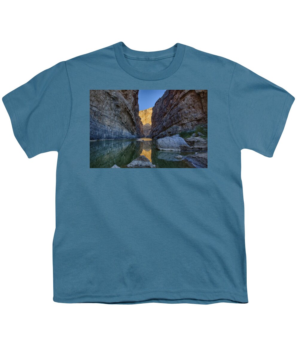 Rio Grande Youth T-Shirt featuring the tapestry - textile Rio Grand - Big Bend by Kathy Adams Clark