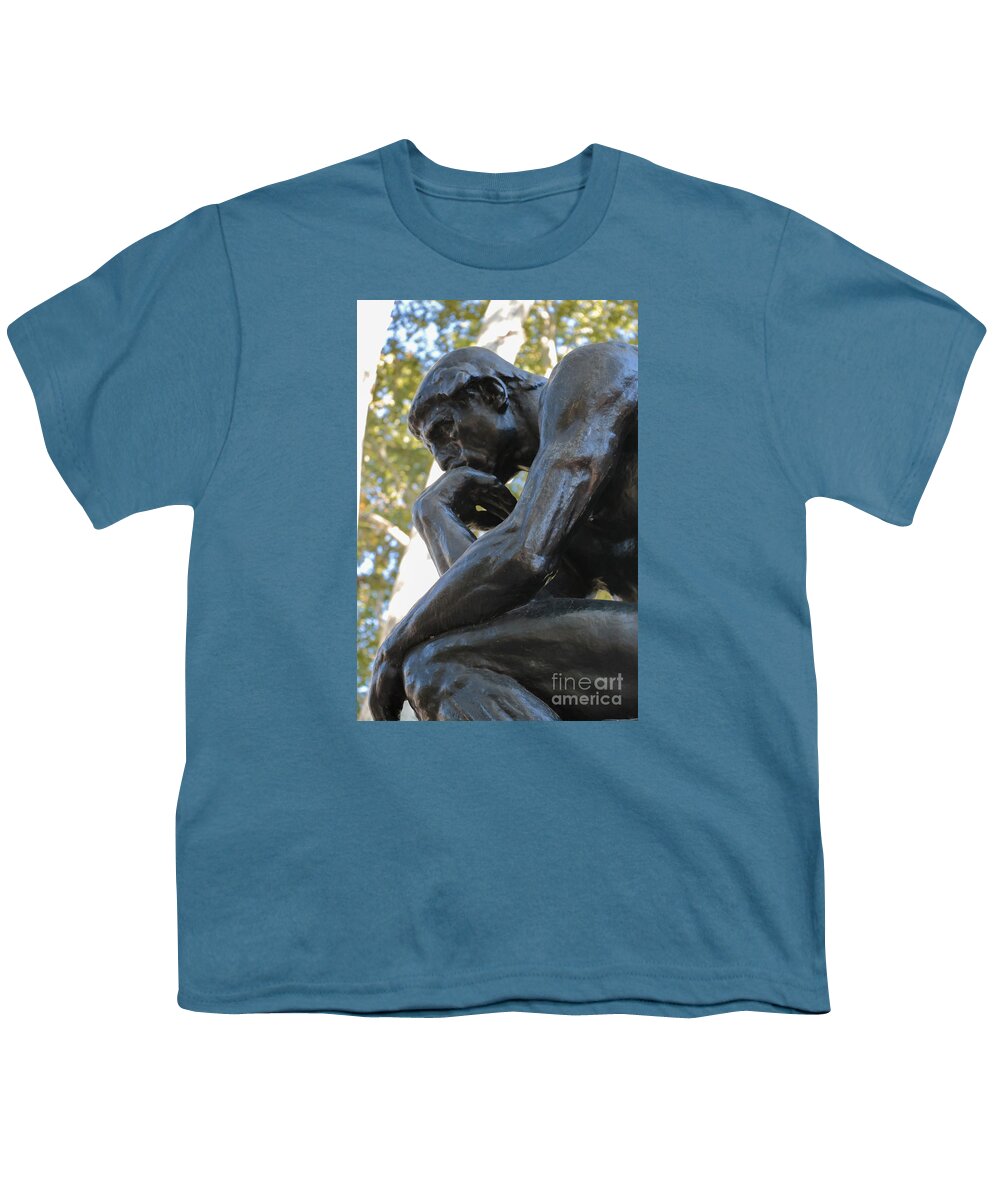 Philadelphia Youth T-Shirt featuring the photograph Rodin's The Thinker by Thomas Marchessault