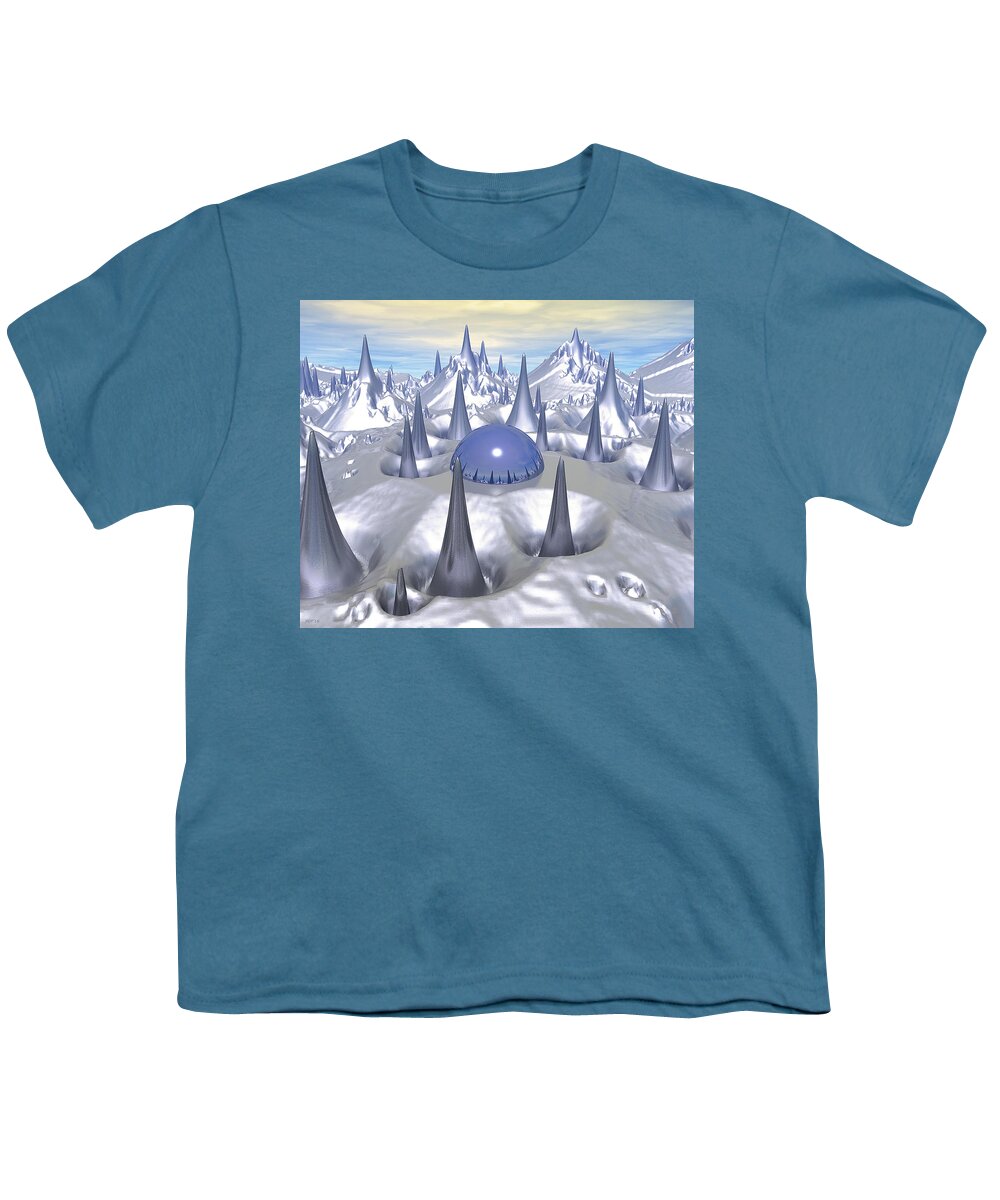 Sci Fi Youth T-Shirt featuring the digital art Science Fiction Landscape by Phil Perkins