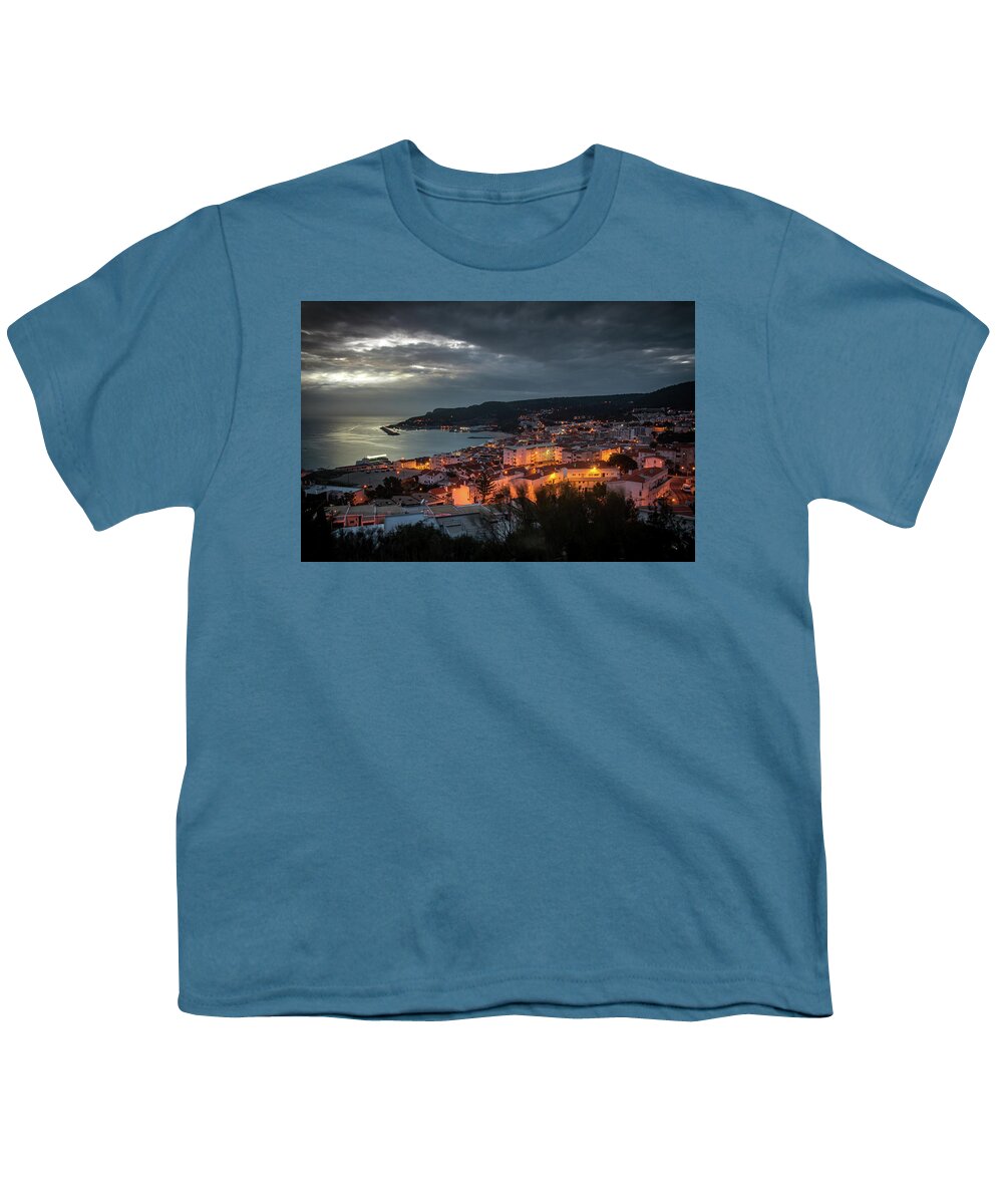 Portugal Youth T-Shirt featuring the photograph Sesimbra Overview by Carlos Caetano
