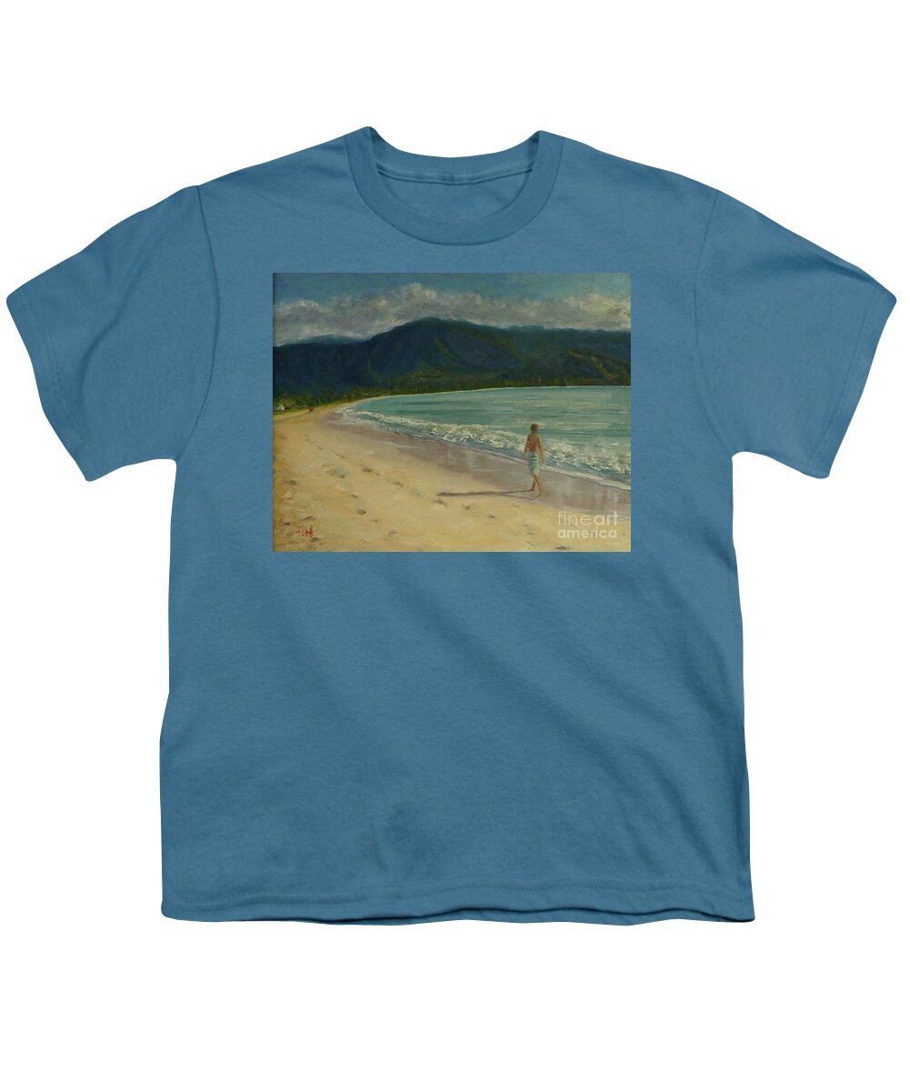 Hanalei Youth T-Shirt featuring the painting She Looks Straight Ahead by Laura Toth