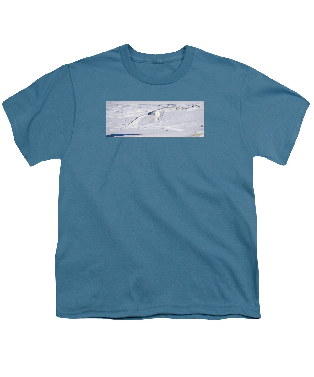 Animals Youth T-Shirt featuring the photograph Skimming the Snow by Rikk Flohr