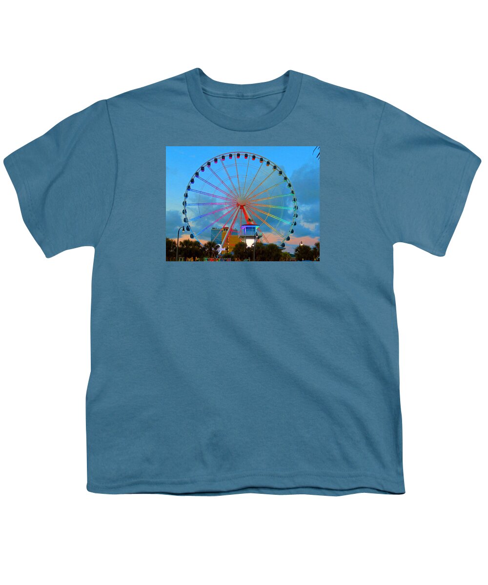Myrtlebeach Youth T-Shirt featuring the photograph Skywheel by Aaron Martens