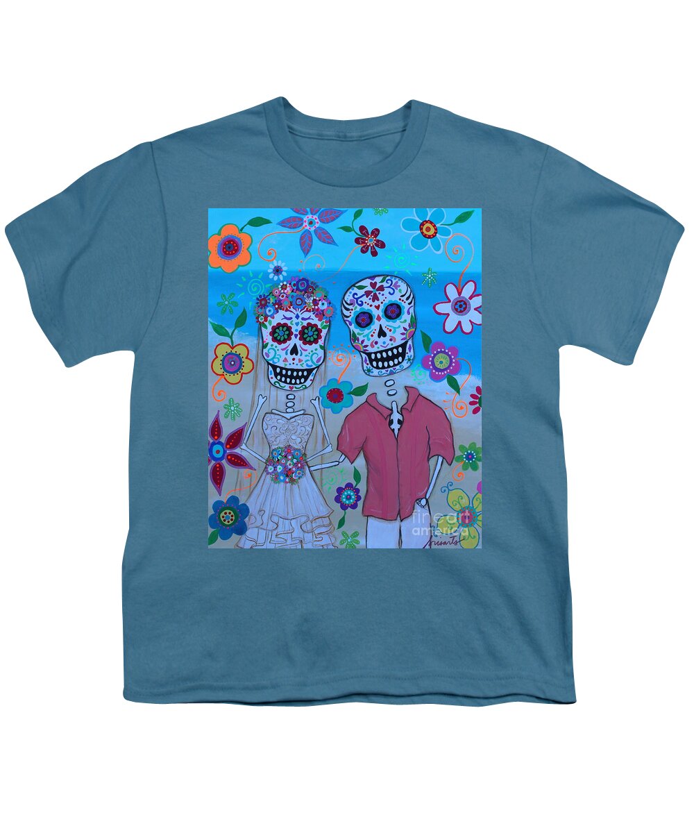Rick And Nicole Youth T-Shirt featuring the painting Special Mexican Wedding by Pristine Cartera Turkus