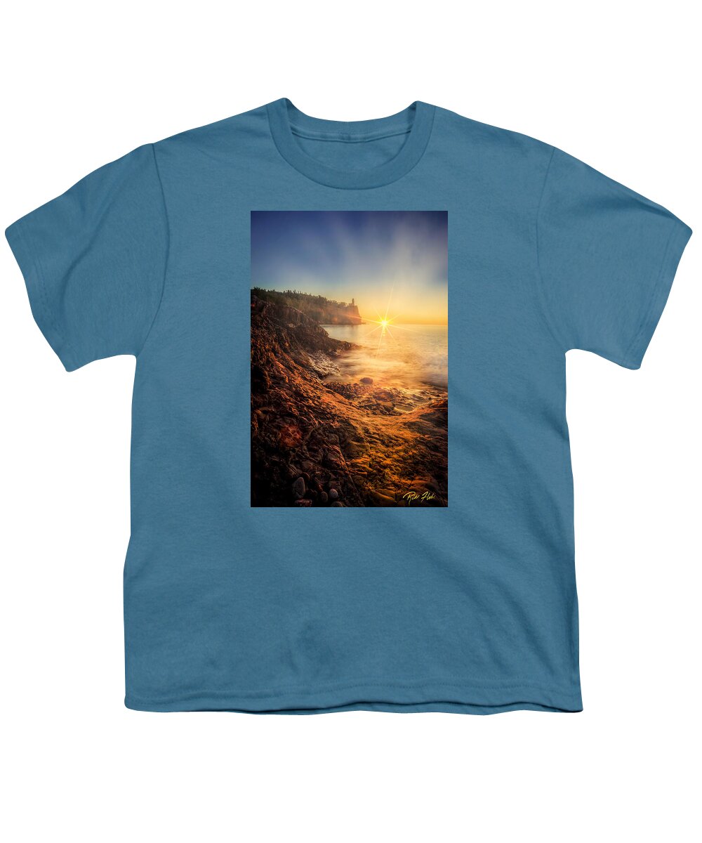 Natural Forms Youth T-Shirt featuring the photograph Split Rock Glory by Rikk Flohr