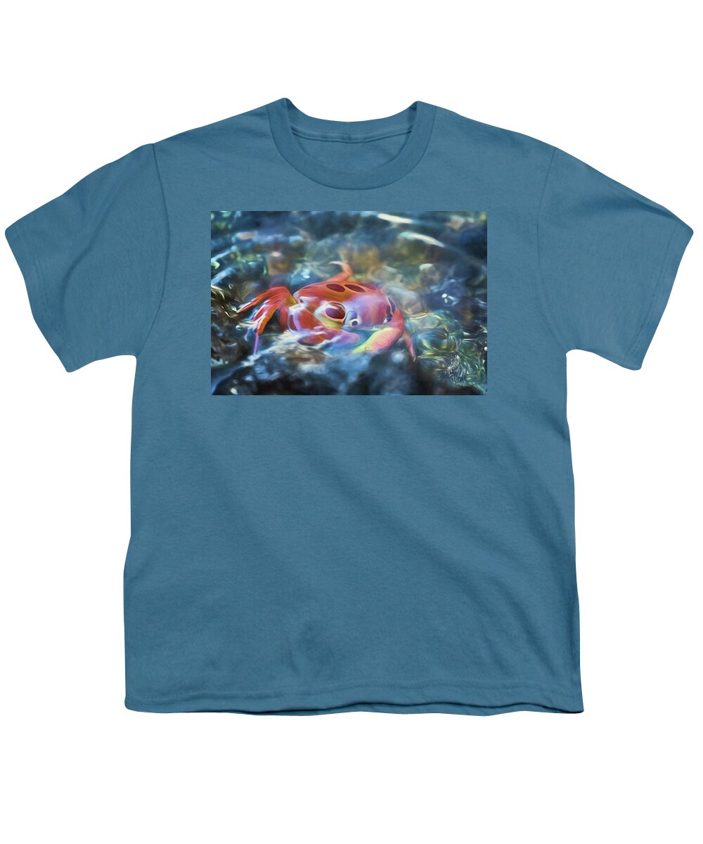 Crab Youth T-Shirt featuring the photograph Spotted Rock Crab by Susan Rissi Tregoning