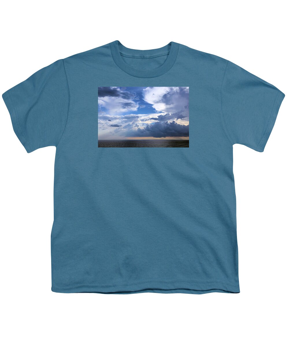 Gulf Of Mexico Youth T-Shirt featuring the photograph Sun and Rain Over The Gulf by Theresa Campbell