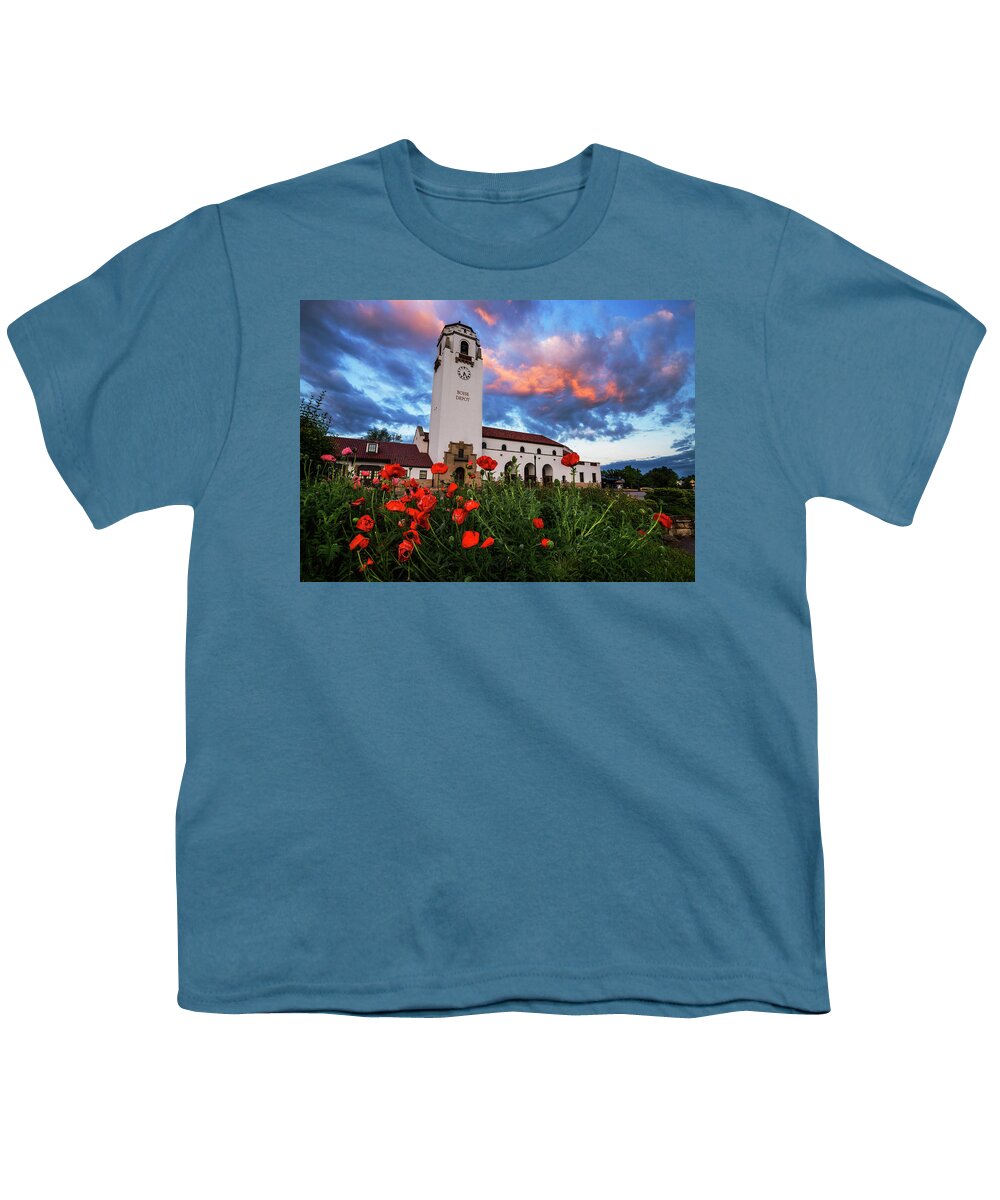Boise Depot Youth T-Shirt featuring the photograph Sunrise at Boise Depot in Boise Idaho USA by Vishwanath Bhat