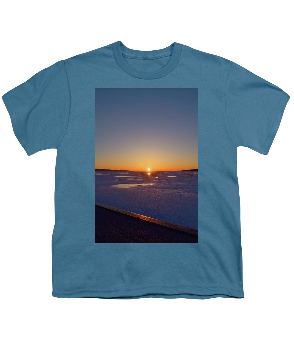 Abstract Youth T-Shirt featuring the digital art Sunrise From The Boat Launch by Lyle Crump