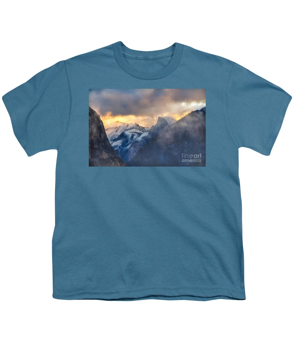 Half Dome Youth T-Shirt featuring the photograph Sunrise Half Dome by Anthony Michael Bonafede