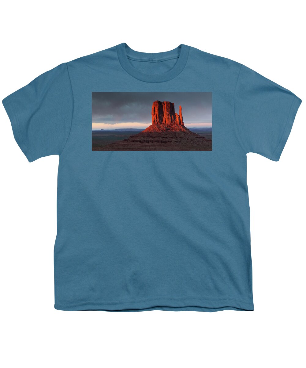 Monument Valley Youth T-Shirt featuring the photograph Sunset at Monument Valley by Art Cole