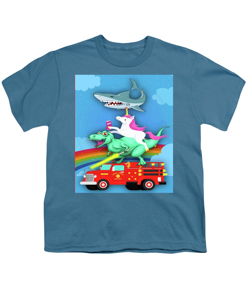 Unicorn Youth T-Shirt featuring the painting Super Terrific Freakin Awesome by Tony Rubino