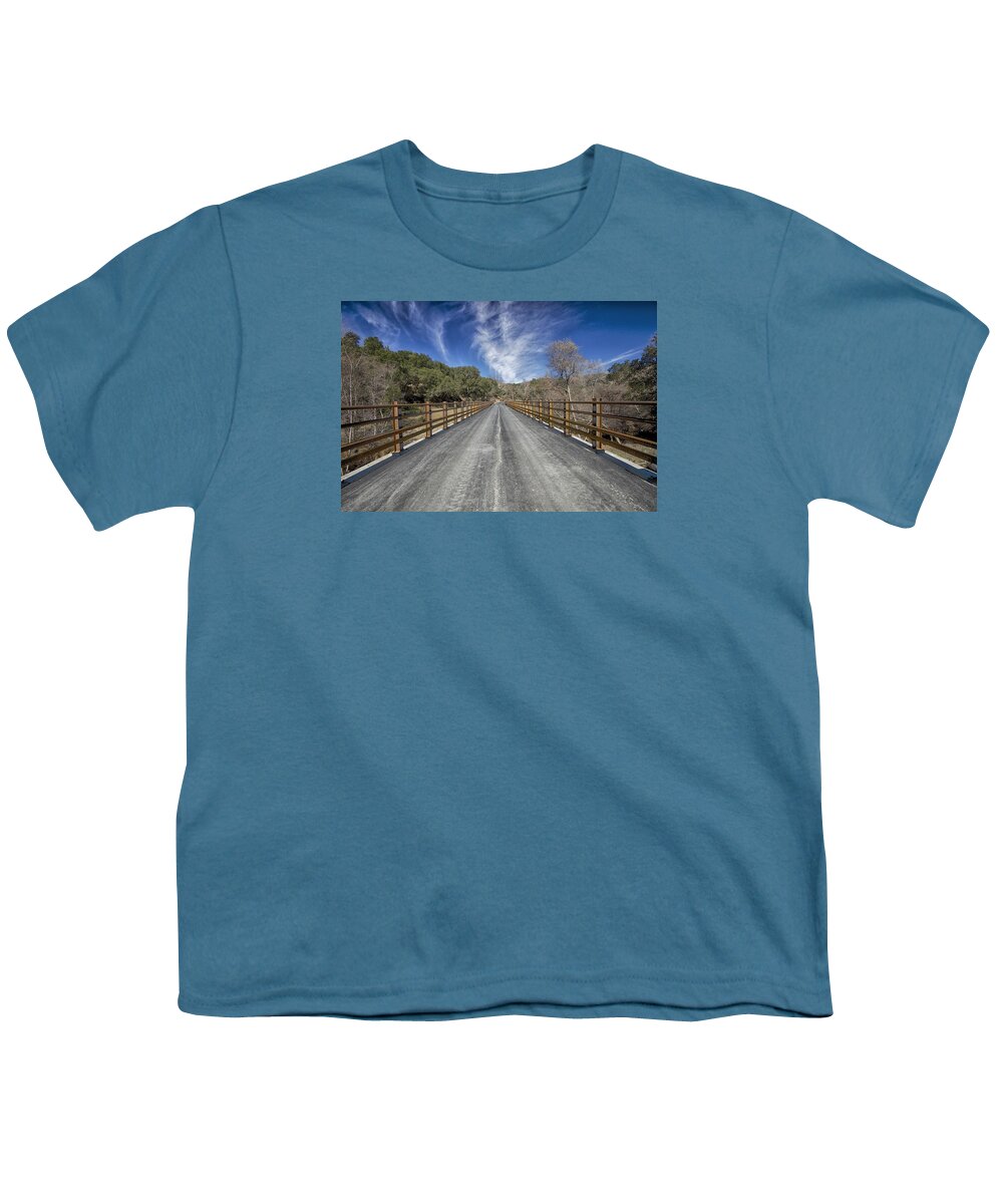 Bridge Youth T-Shirt featuring the photograph The Endless Bridge by Robin Mayoff