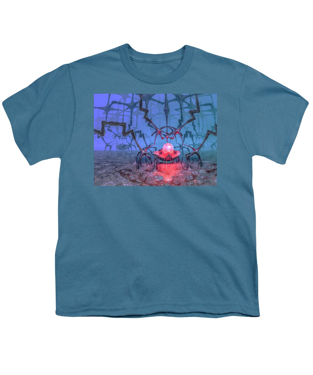 Reflection Youth T-Shirt featuring the digital art The professor's madness by Tim Abeln