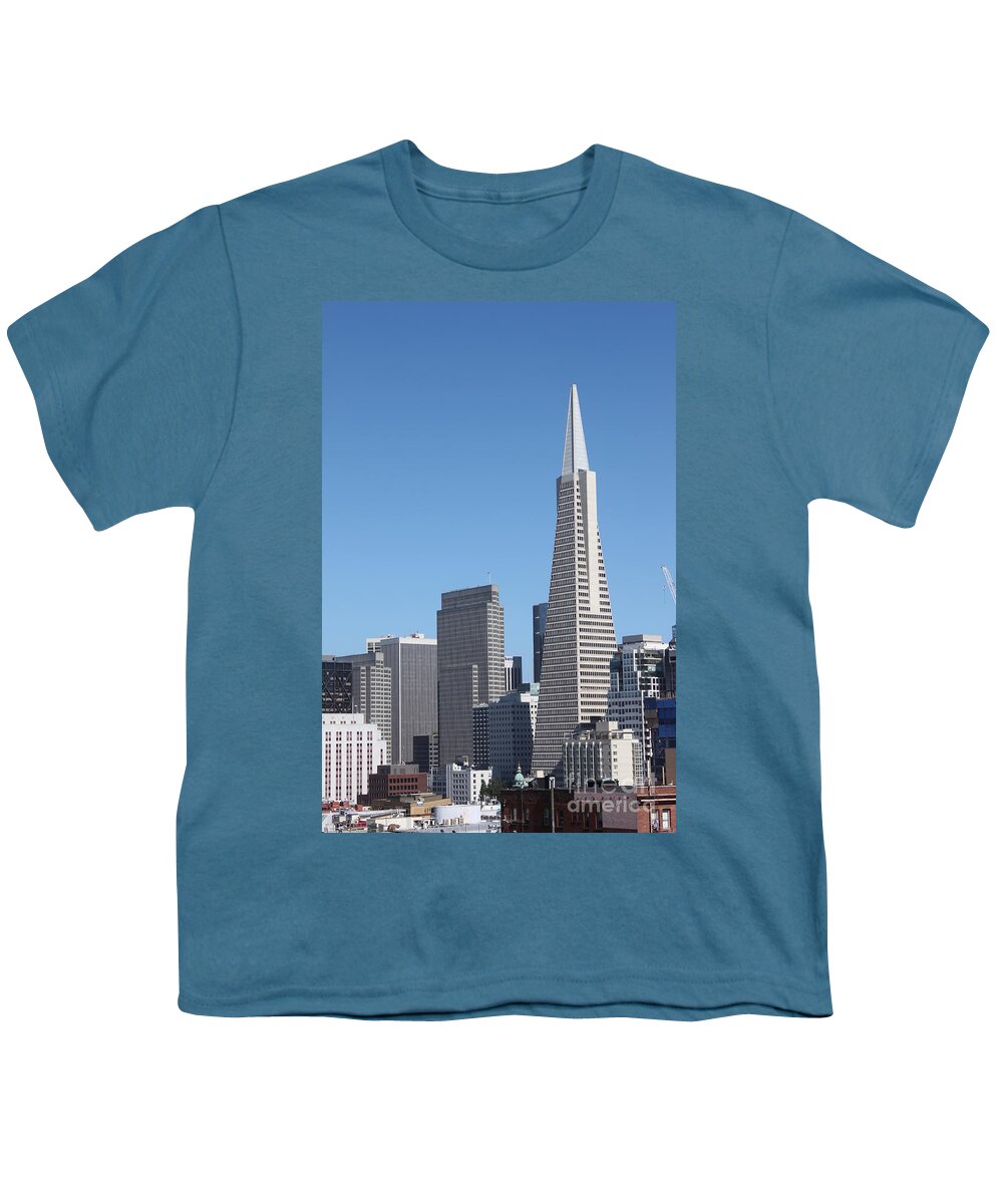 San Francisco Youth T-Shirt featuring the photograph Transamerica Pyramid Building by Henrik Lehnerer