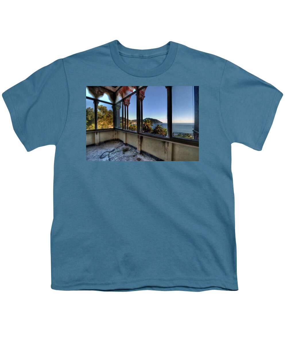 Enrico Pelos Youth T-Shirt featuring the photograph Villa Of Windows On The Sea - Villa Delle Finestre Sul Mare II by Enrico Pelos