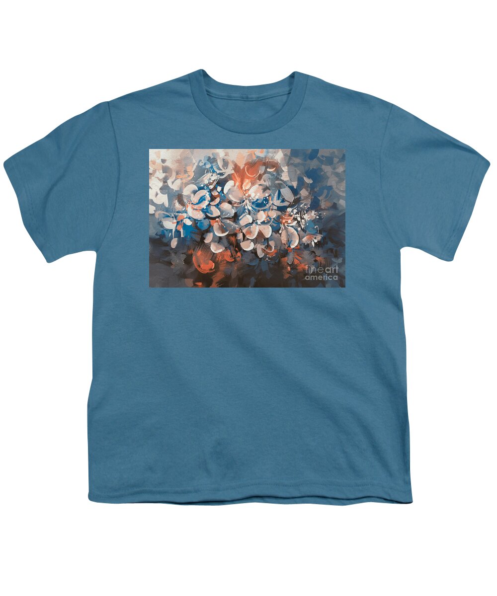 Abstract Youth T-Shirt featuring the painting Vintage Petal by Tithi Luadthong