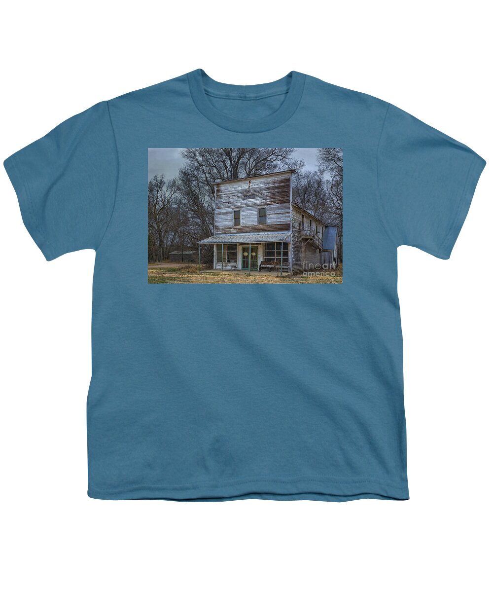Westerville Nebraska General Store Youth T-Shirt featuring the photograph Westerville Nebraska General Store by Priscilla Burgers
