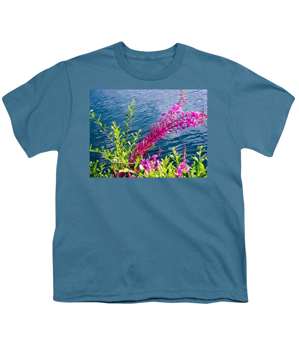 Art Youth T-Shirt featuring the photograph Wildflowers by the Bay by DB Hayes
