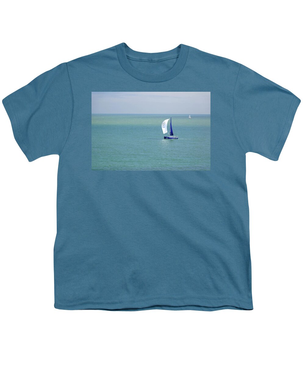 Europe Youth T-Shirt featuring the photograph Yachts Sailing in Ventnor Bay by Rod Johnson