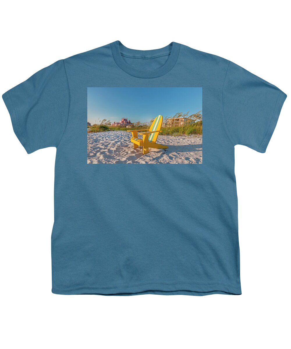 Estock Youth T-Shirt featuring the digital art Beach In Saint Petersburg Florida #1 by Lumiere